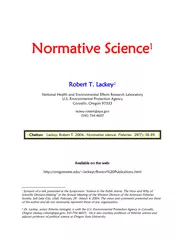 Normative Science1       Robert T. Lackey2  National Health and Enviro