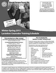 Winter-Spring 2015Lactation Counselor Training ScheduleAnyone who want