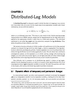 DistributedLag Modelsdistributedlag modelis a dynamic model in which t