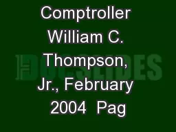 New York City Comptroller William C. Thompson, Jr., February 2004  Pag