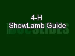 4-H ShowLamb Guide