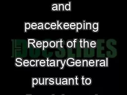 A  S  June  An Agenda for Peace Preventive diplomacy peacemaking and peacekeeping Report