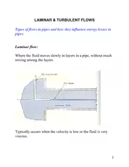 1LAMINAR & TURBULENT FLOWS  Types of flows in pipes and how they influ