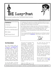 Lamp-Post An occasional e-newsletter from THE BAKER TREET OURNALW. Sco