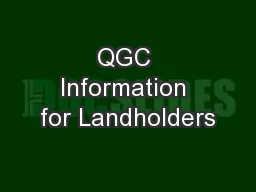 QGC Information for Landholders