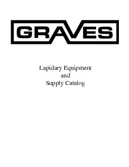 Lapidary EquipmentandSupply Catalog