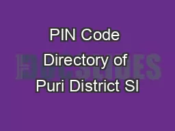 PIN Code Directory of Puri District Sl