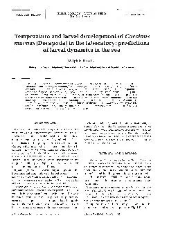 Dawirs: Larval Development duration constant temperatures. values in d
