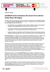 Southbank Centre announces