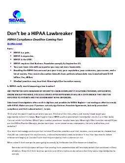 HIPAA Compliance Deadline Coming Fast