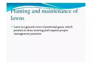 Planting and maintenance of lawns