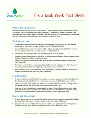 What Is Fix a Leak Week?