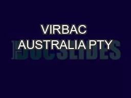 VIRBAC AUSTRALIA PTY