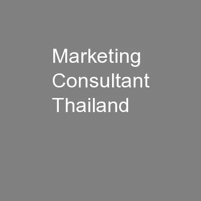 Marketing Consultant Thailand