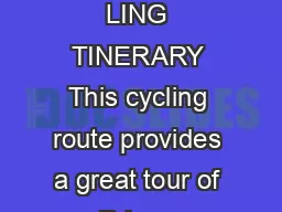 EXP RI NC ATING EASYMOD RAT DISTANC K  Prince Edward County CY LING TINERARY This cycling