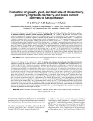 Evaluation of growth,yield,and fruit size of chokecherry,pincherry,hig