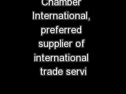Chamber International, preferred supplier of international trade servi