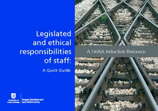 Legislated and ethical responsibilities of staff