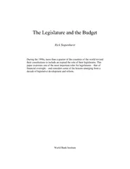 The Legislature and the Budget