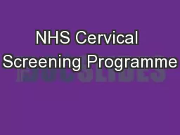NHS Cervical Screening Programme