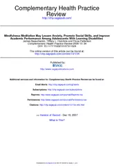 Beauchemin et al. / Mindfulness Meditation for Learning Disability45
.