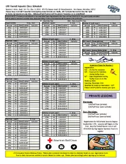 URI Tootell Aquatic Class Schedule