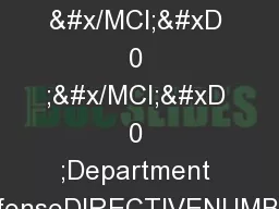 &#x/MCI; 0 ;&#x/MCI; 0 ;Department of DefenseDIRECTIVENUMBERAp