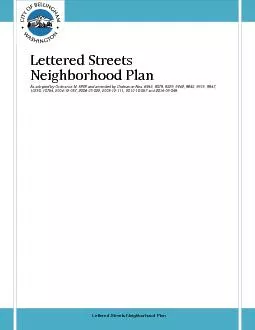 Lettered StreetsNeighborhood Plan As adopted by Ordinance N. 8868 and