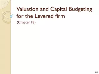 Valuation and Capital Budgeting for the Levered firm(Chapter 18)
...