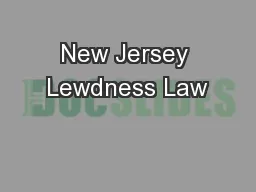 New Jersey Lewdness Law