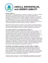 The Comprehensive Environmental Response, Compensation, and Liability