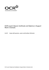 OCR Level 3 Award, Certificate and Diploma in Support Work in Schools
