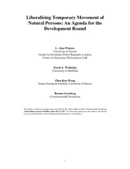 Liberalising Temporary Movement of Natural Persons: An Agenda for the