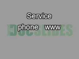  Service phone   www