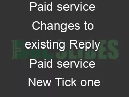  Type of Reply Paid service Changes to existing Reply Paid service New Tick one