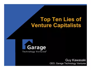 Top Ten Lies of Venture CapitalistsTop Ten Lies of Venture Capitalists