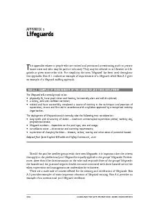 APPENDIX 1. LIFEGUARDS In the United Kiom, lifeguard numbers may be de