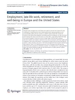 ORIGINALARTICLEOpenAccessEmployment,late-lifework,retirement,andwell-b
