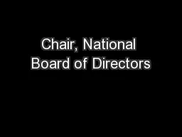 Chair, National Board of Directors