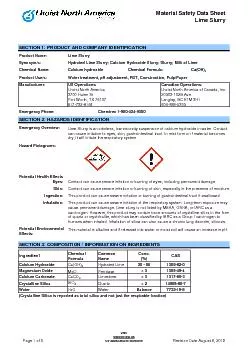 Material Safety Data SheetLime Slurry