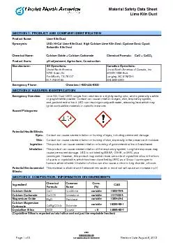 Material Safety Data Sheet Lime Kiln Dust