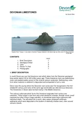 Devon Geology Guide – Devonian Limestones      1 DEVONIAN LIMESTO