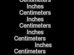 Inches  Centimeters  Inches  Centimeters  Inches  Centimeters  Inches  Centimeters  Inches