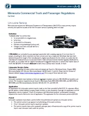 Minnesota Commercial Truck and Passenger RegulationsFact SheetLimousin