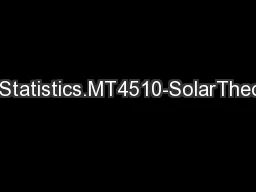 SchoolofMathematicsandStatistics.MT4510-SolarTheory-Sheet8/9.CEPSem2,2