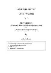 UNIT9.7-MATRICES7LINEARLYINDEPENDENTANDNORMALISEDEIGENVECTORS9.7.1LINE