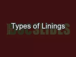 Types of Linings