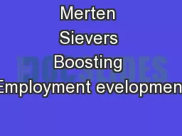 Merten Sievers Boosting Employment evelopment