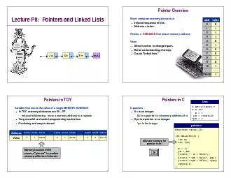 Lecture P8:  Pointers and Linked Lists