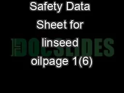 Safety Data Sheet for linseed oilpage 1(6)